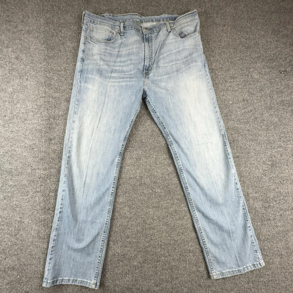 Levis 505 Jeans Mens 40x32 Light Wash Blue Regular Fit Straight Leg Denim Pants
